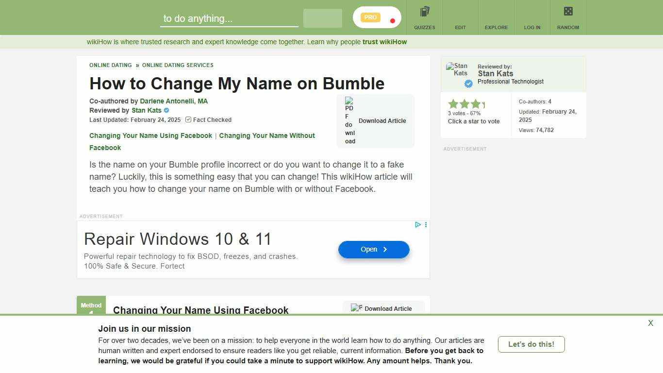 Simple Ways to Change My Name on Bumble: 9 Steps (with Pictures)