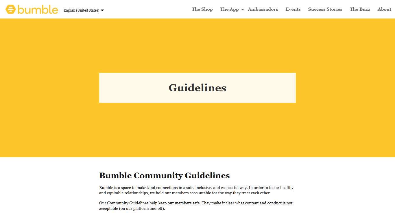 Bumble's Community Guidelines Bumble