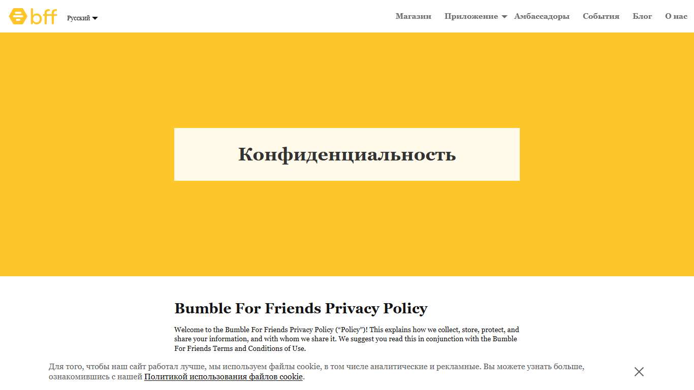 Bumble For Friends - Privacy